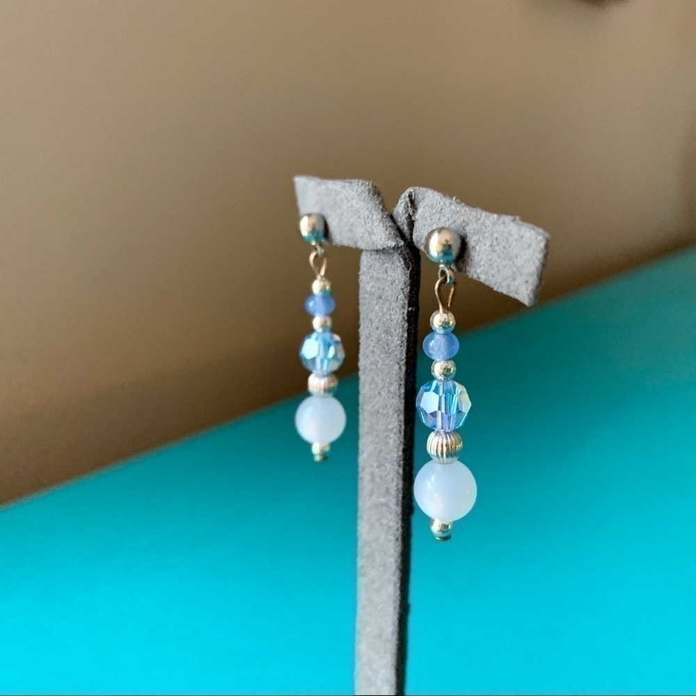 Handmade purple & silver earring and necklace Set - Picture 3 of 6